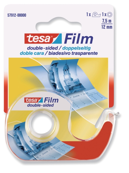 Tesa double sided tape 12mmx7,5 m + tape dispenser