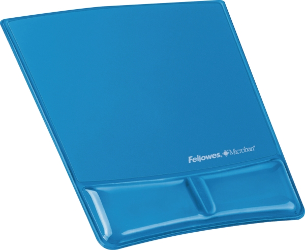 Fellowes 9182201 Health-V Chrystal mousepad wrist rest gel blue