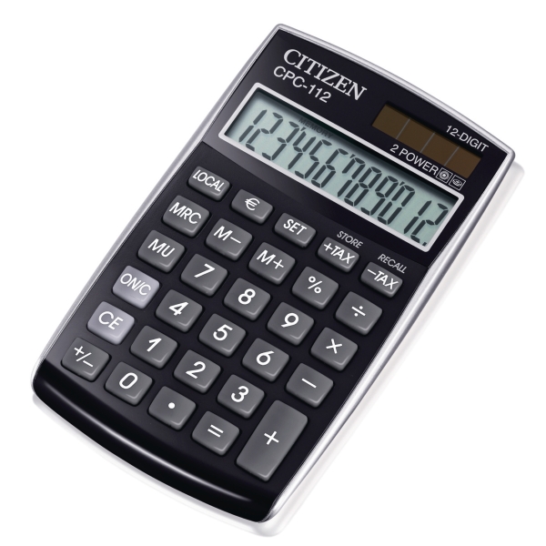 Citizen CPC112 basic+ calculatrice de poche noire - 12 chiffres