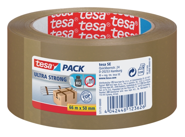 Teasa 4124 ruban d'emballage 50mmx66m PVC qualité optimale brun