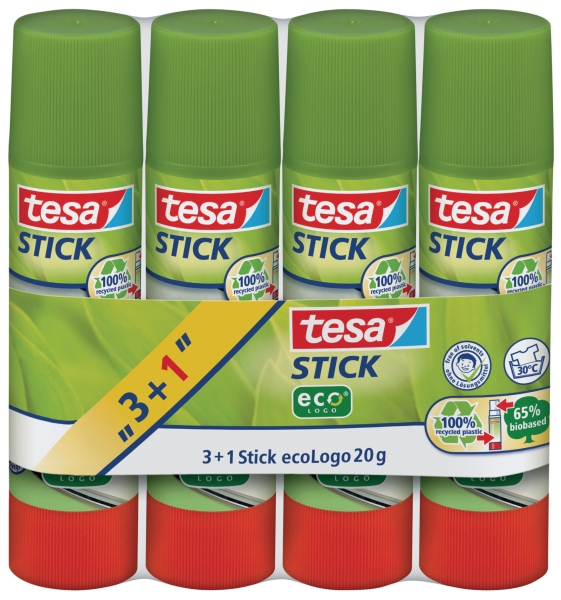 Tesa Easystick plakstift 20g - pak van 4 waarvan 1 stick gratis