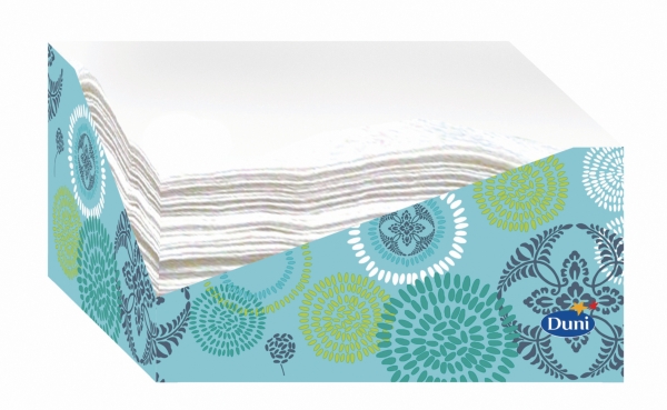 Duni serviettes 2-plis blanc dans distributeur - paquet de 60