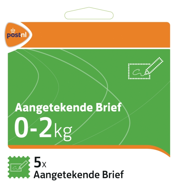 Aangetekende brief servicezegel 0-2 kg (set van 5 stuks)