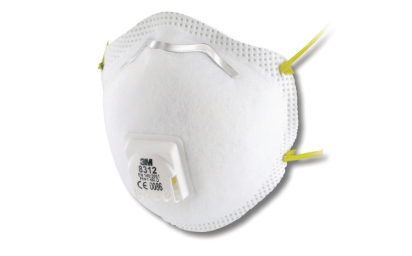 3M 8312 masque à poussière avec valve FFP 1 - la boîte de 10