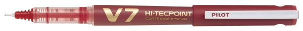 Pilot V7 Hi-tecpoint roller with cartridge system 0,7 mm red