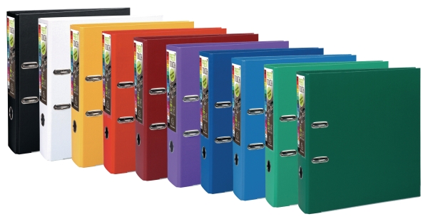 Exacompta Premium Touch lever arch file in PP 8 cm assorted colours - pack of 10