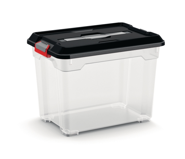 Cep Kis plastic storage box with black cover 18 litre 38x26,5x29 cm