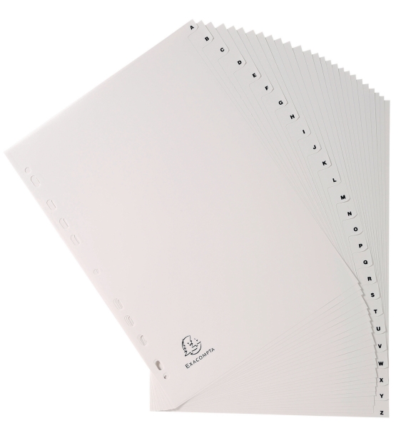 Dividers in PP A4 26 tabs A-Z white