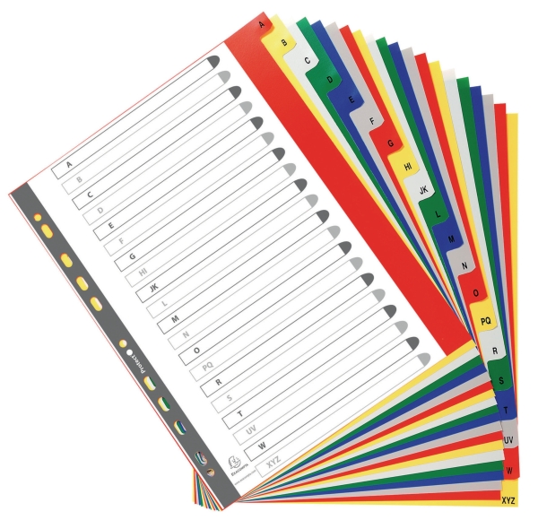 Exacompta tabbladen in PP A4+ 26 tabs A-Z assorti kleuren