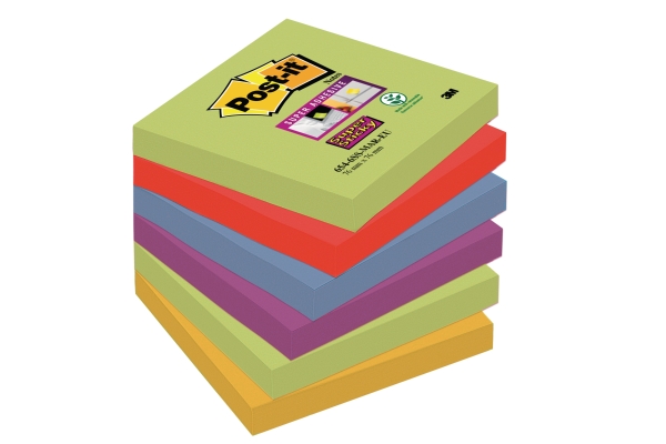 Post-it 654-6SS Super Sticky notes 76x76mm Marrakesh kleuren - pak van 6