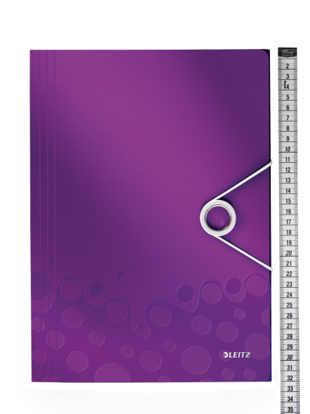 Leitz 4599 WOW chemise à élastiques et 3 rabats violet