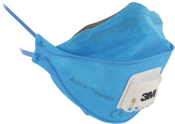 3M Aura 9422+ FFP2 masque à poussière avec valve bleu - paquet de 10