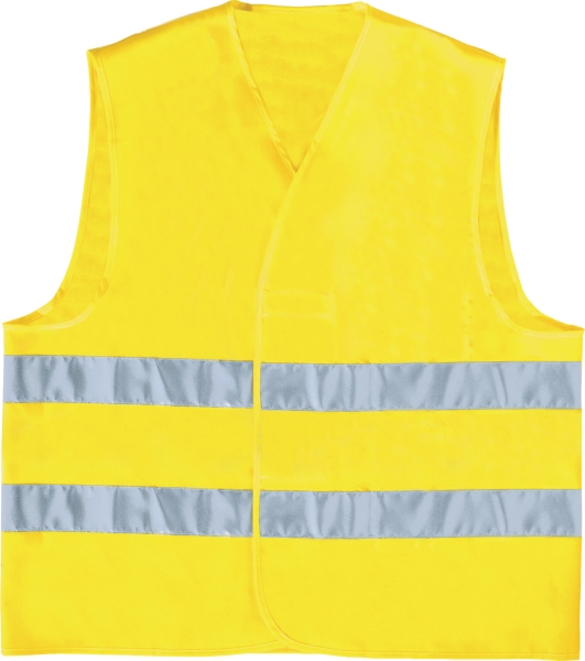 High-visibility waistcoat with 2 horizontal bands - size L - yellow