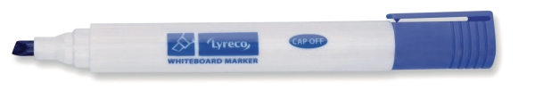 Lyreco niet-permanente marker beitelpunt 1 - 5mm blauw