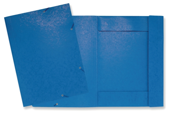 Exacompta 3-kleppenmappen met elastieken A3 karton 600g blauw - pak van 5