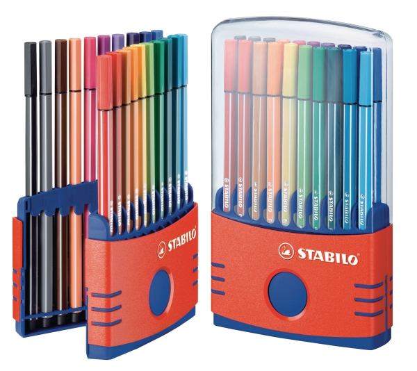 Stabilo 68 assorted colours fibre tip pens - box of 20