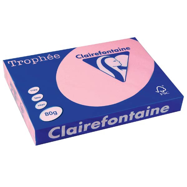 Clairefontaine Trophée 1888 papier couleur A3 80g rose - ramette de 500 feuilles