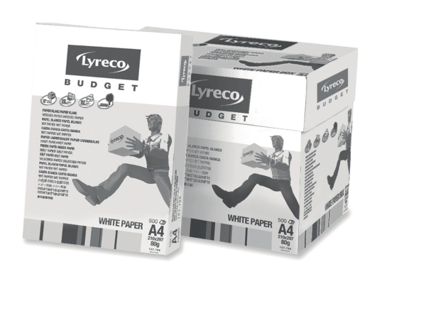 Lyreco Budget wit papier A4 80g - 1 doos = 5 pakken van 500 vellen