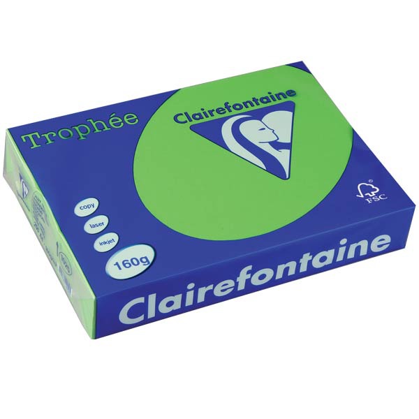 Clairefontaine Trophée 1025 papier couleur A4 160g vert menthe-ram. de 250 flls