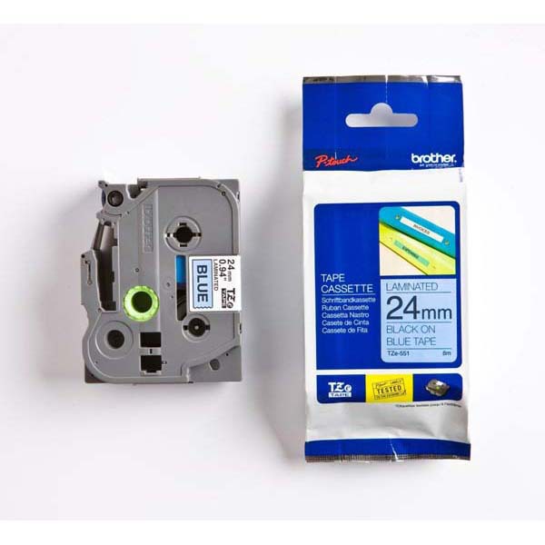 24MM P-TOUCH TAPE BLACK/BLUE TZ551