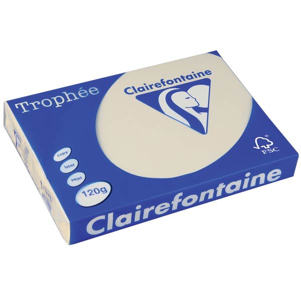 Clairefontaine Trophée 1242 papier couleur A4 120g ivoire - ram. de 250 flls