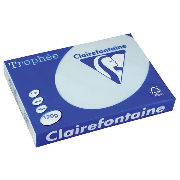 Clairefontaine Trophée 1214 papier couleur A4 120g bleu - ram. de 250 flls