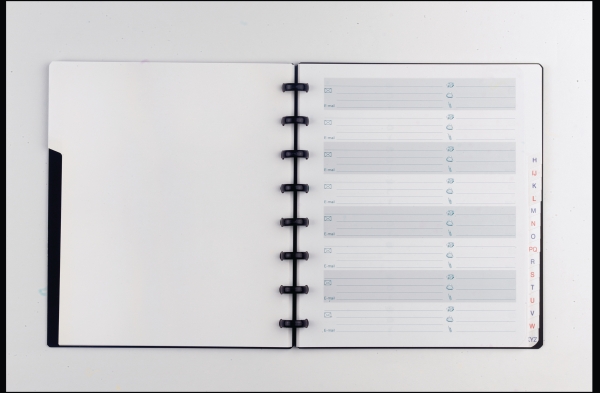 Adoc carnet d'adresses A5 ligné noir