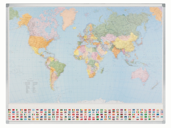 Legamaster Kümmerly & Frey magnetic political world map 142x98 cm