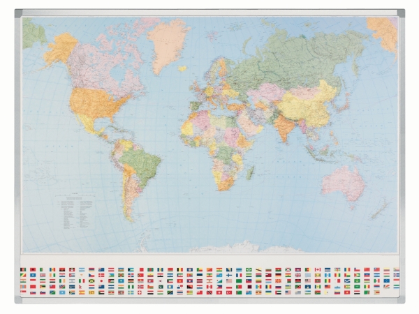 Legamaster Kümmerly & Frey carte mondiale politique 142x98 cm