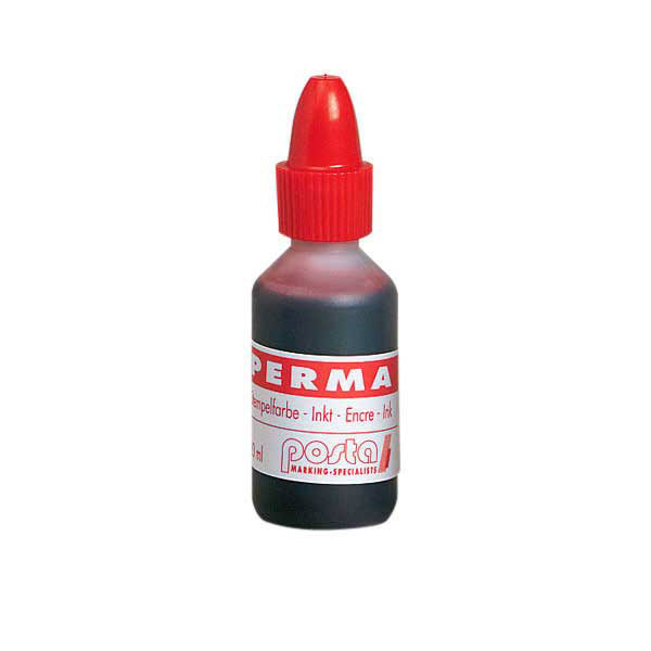 Ink for permanent stamp bottle 20 ml red