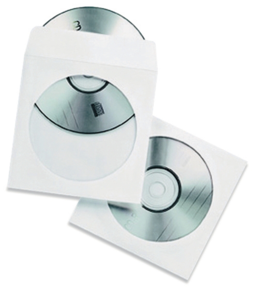 CD pockets paper with window for CD/DVD - pack of 50