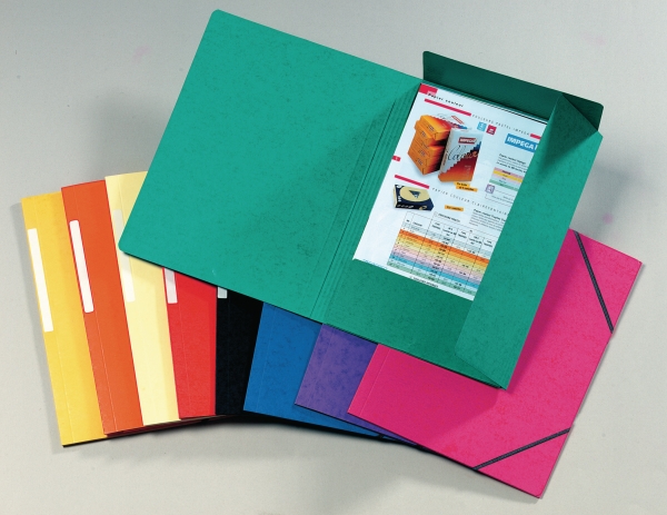 Lyreco 3-flap folder cardboard 390g yellow - pack of 10