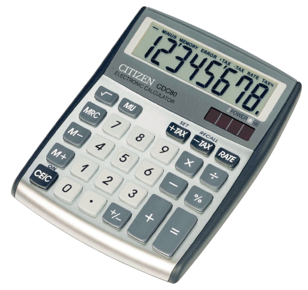 Citizen CDC80 calculatrice de bureau compacte grise - 8 chiffres