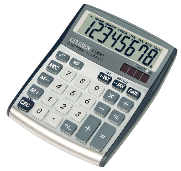 Citizen CDC80 desk calculator compact silvergray - 8 numbers