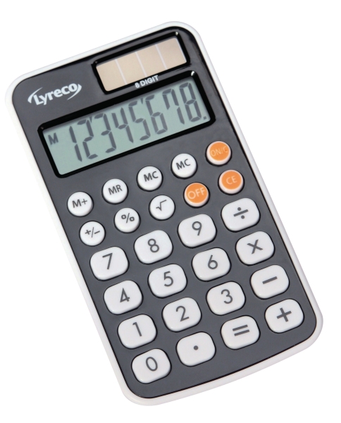 Lyreco Pocket calculatrice de poche grise - 8 chiffres
