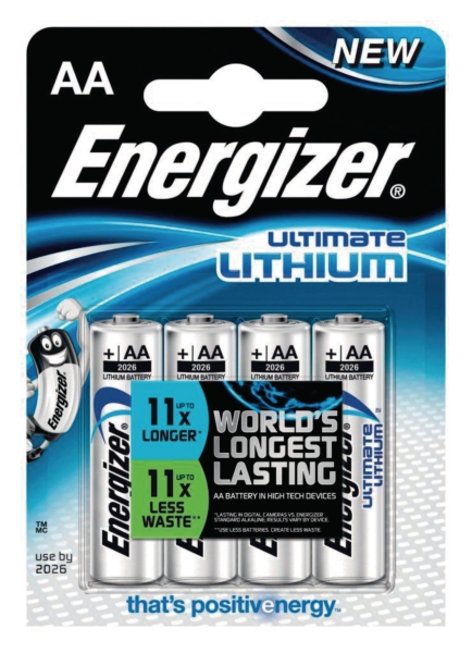 Energizer LR6/AA Lithium batteries for digital camera - pack of 4