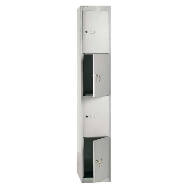 Bisley locker with 4 compartments 30,5x180,2x45,7 cm grey