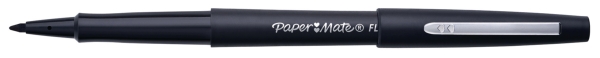 Paper Mate nylon fibre tip black pens 0,8 mm line width - box of 12