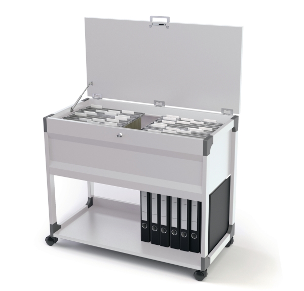 Durable trolley for 100 suspension files 74 x 88,5 x 44 cm