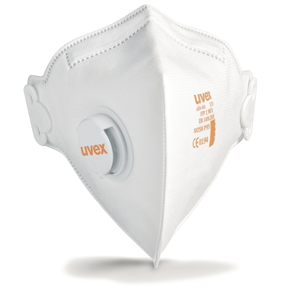 Uvex masque à poussière avec valve FFP 2 plat - la boîte de 15
