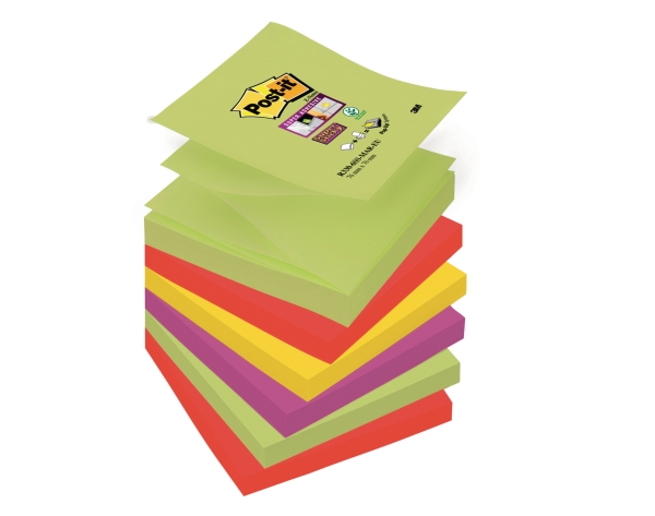 Post-it R330-6SS Super Sticky Z-Notes 76x76 mm couleurs Marrakesh - paquet de 6