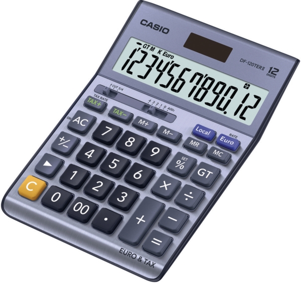 Casio DF450TER II desk calculator gray - 12 numbers