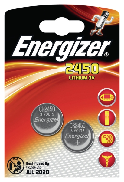 Energizer CR2450 piles bouton pour calculatrice - paquet de 2