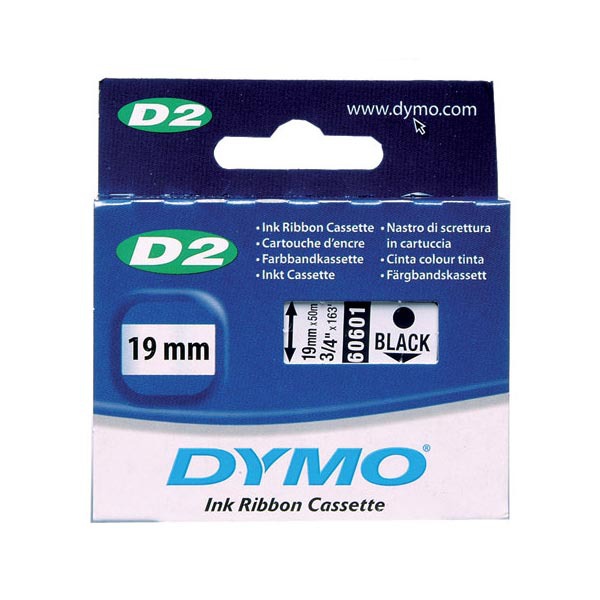 Dymo 60601 ruban D2 19mm noir