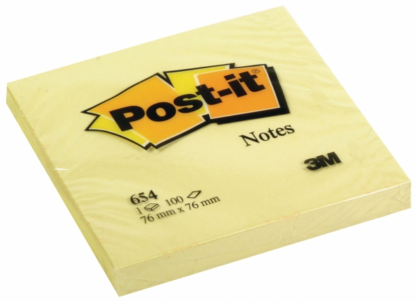 Post-it 654YEL notes 76x76 mm yellow