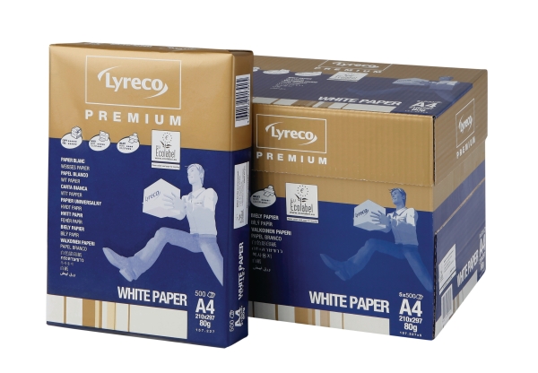 Lyreco Premium white paper A4 80g - 1 box = 5 reams of 500 sheets !!!
