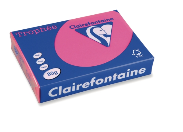 Clairefontaine Trophée 1771 gekleurd papier A4 80g fuchsia - pak van 500 vel