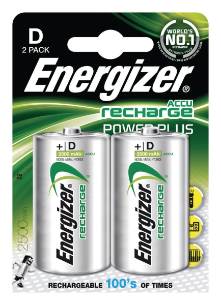 Energizer RC20/D batterijen oplaadbaar 2500mAh - pak van 2