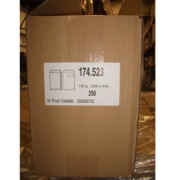 Bags 229x324mm peel and seal window right 120g white - box of 250