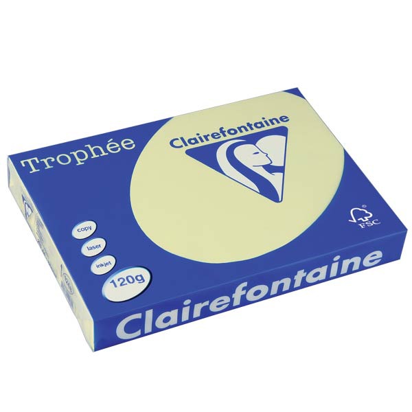 Clairefontaine Trophée 1248 gekleurd papier A4 120g kanariegeel - pak van 250